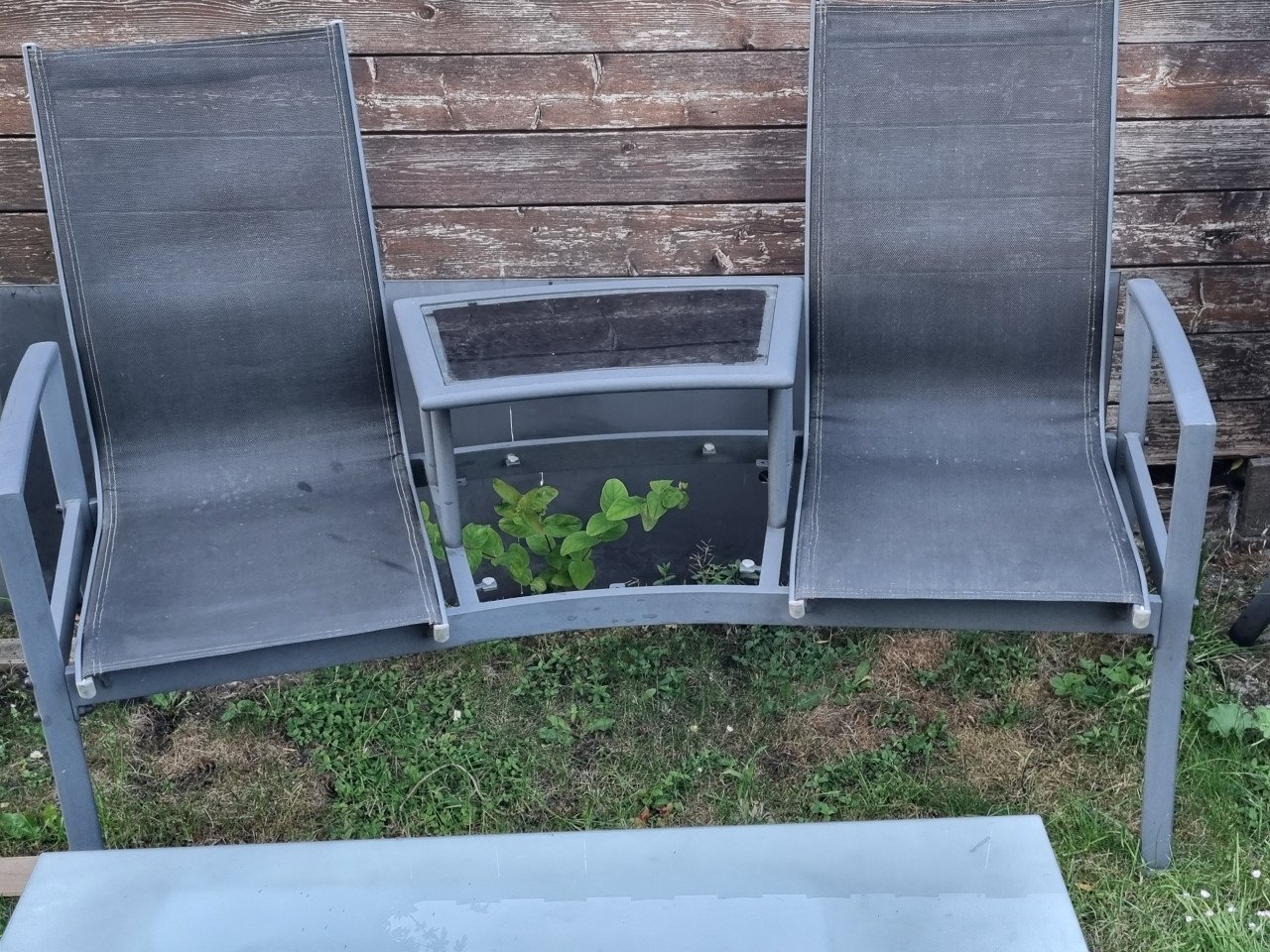 Tuinset, tafels, stoelen, dubbelzit