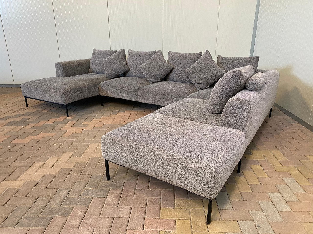 GRATIS LEVERING HEEL NL Montel Grote Grijs Stoffen U-Bankstel