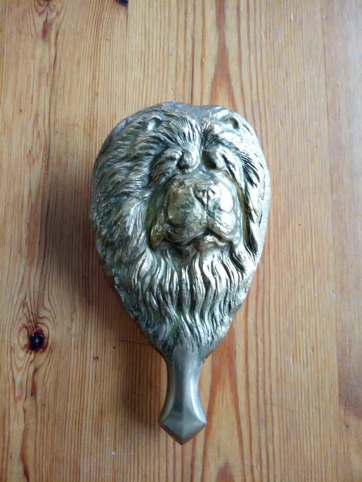 Zware kwaliteit messing Chow Chow deurklopper NIEUW!!
