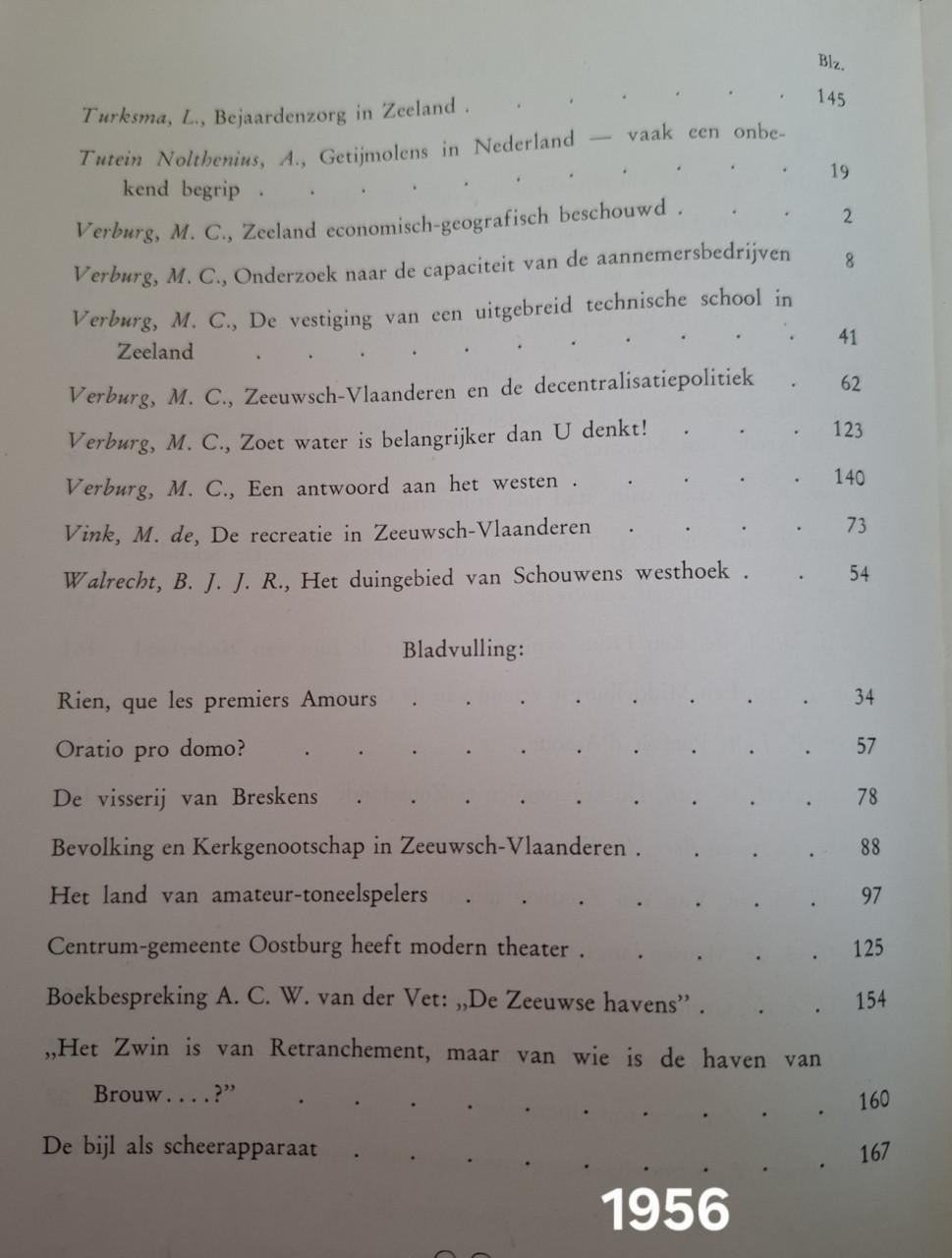 Zeeuws Tijdschrift, gebonden jaargangen 1955, 1956, 1986,1988, 1989,
