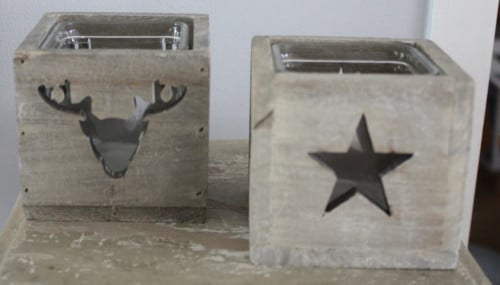 Set van 2houten theelichten