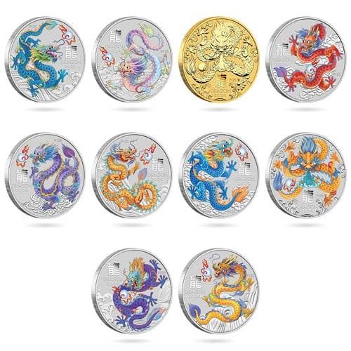 Set Perth Mint Dragon 2024 Lunar!