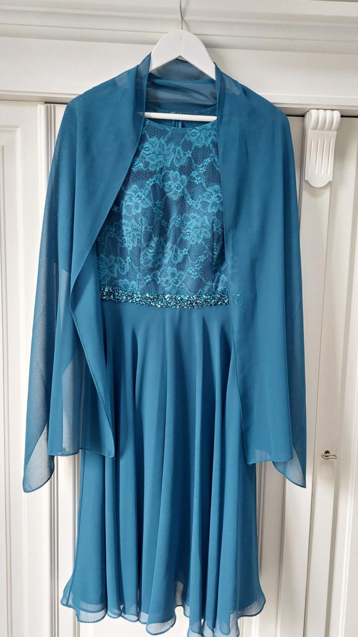 Feestjurk petrol maat 36