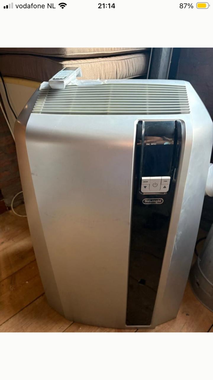 Delonghi PAC W110 3.2KW mobiele airco met afstandsbediening en afvoerslang
