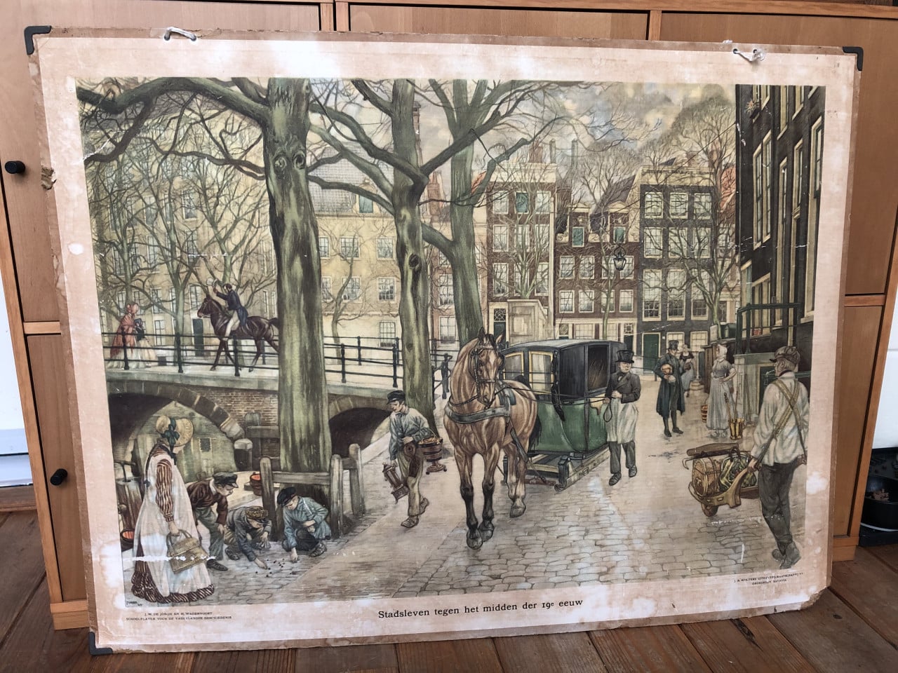 Schoolplaat "Stadsleven der 19e eeuw"