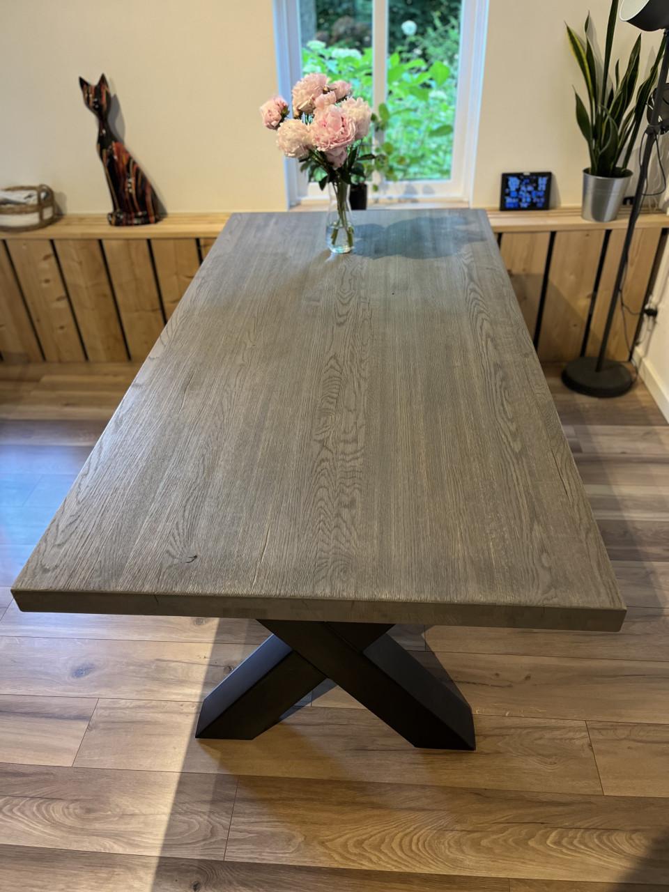 Stoere industriële eettafel + salontafel | Bijna nieuwstaat