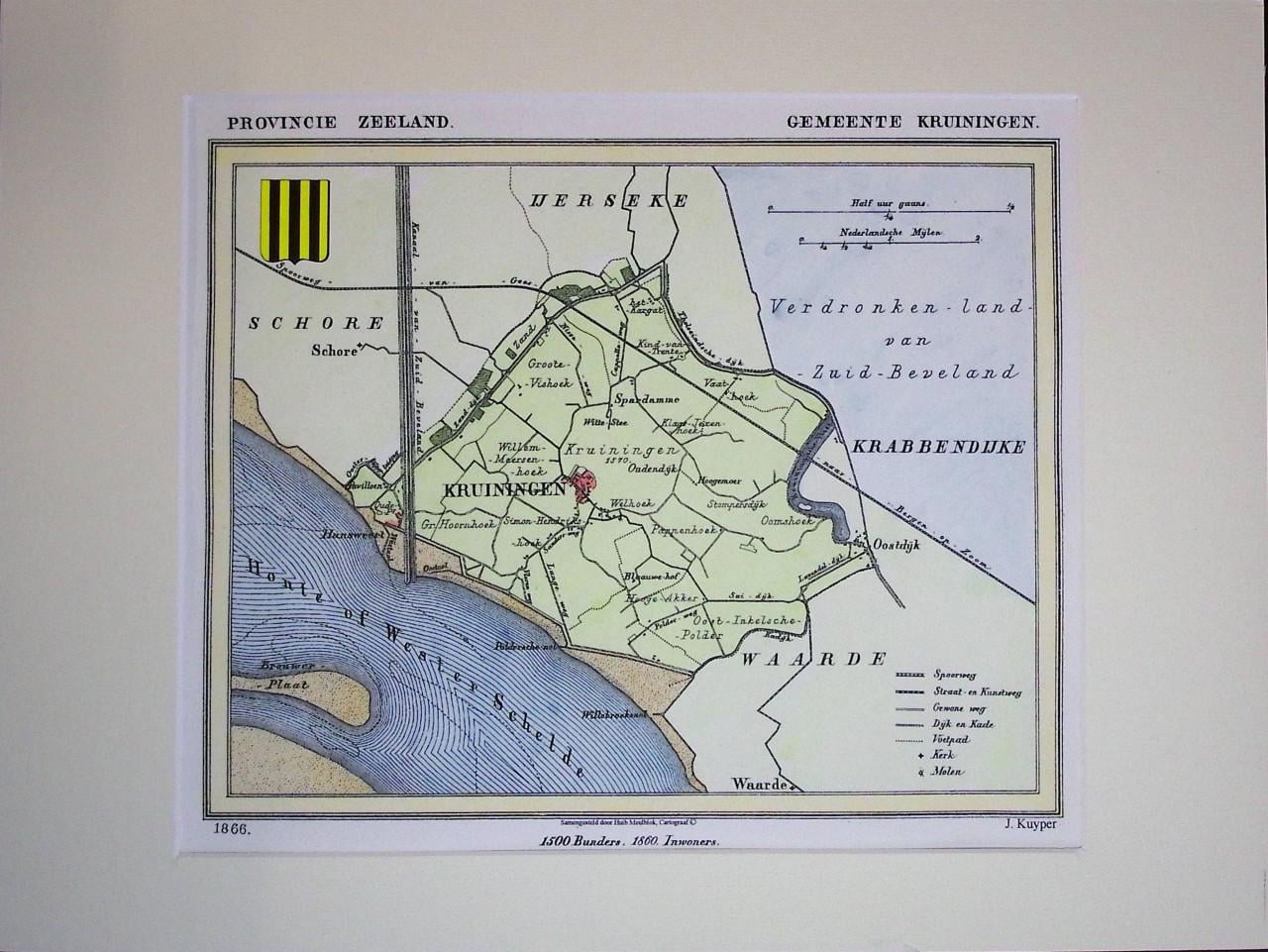 Kaarten Zuid-Beveland gemaakt door J. Kuyper