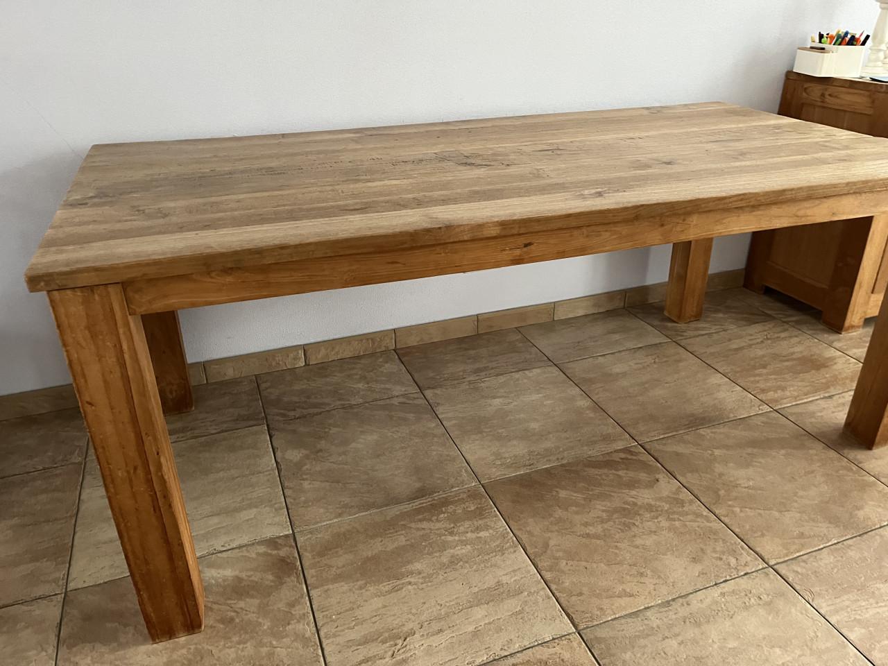 Massief teak houten eettafel 200x100