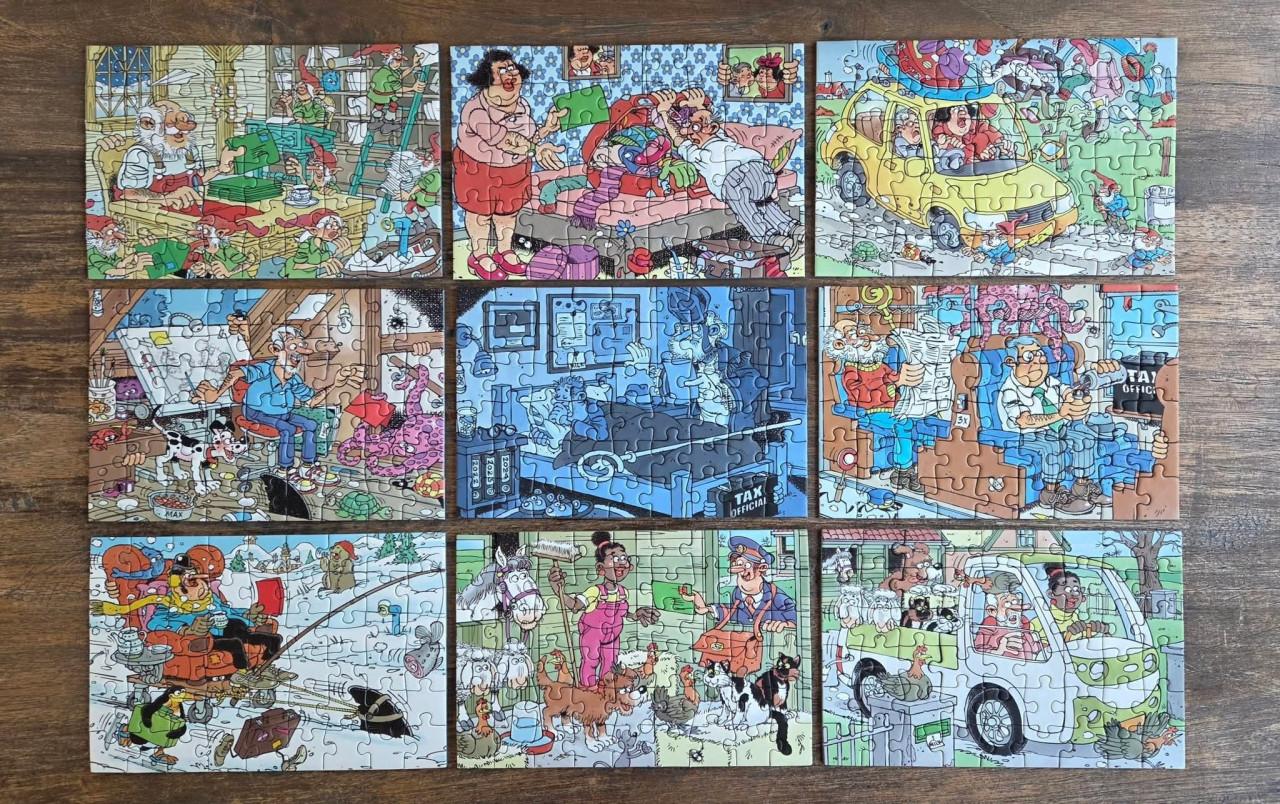 🎅 Jan van Haasteren Adventkalender (V), gevuld met 24 puzzels 54 stukjes.