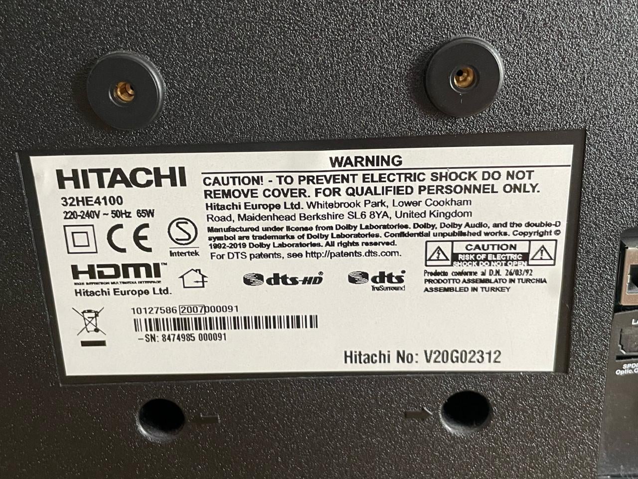 Hitachi 32 inch Smart TV