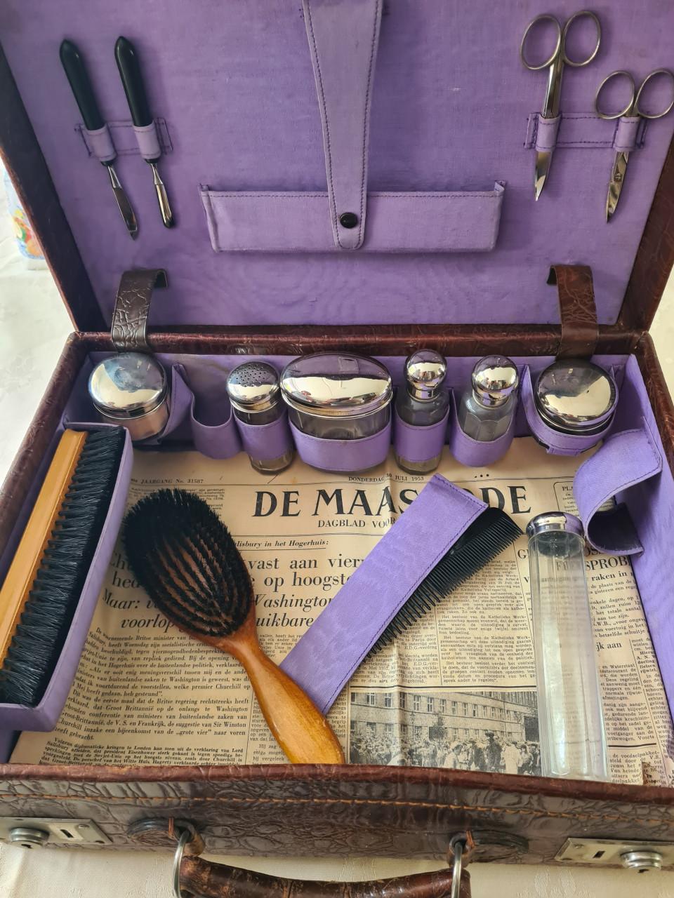 Vintage toilet reis koffer