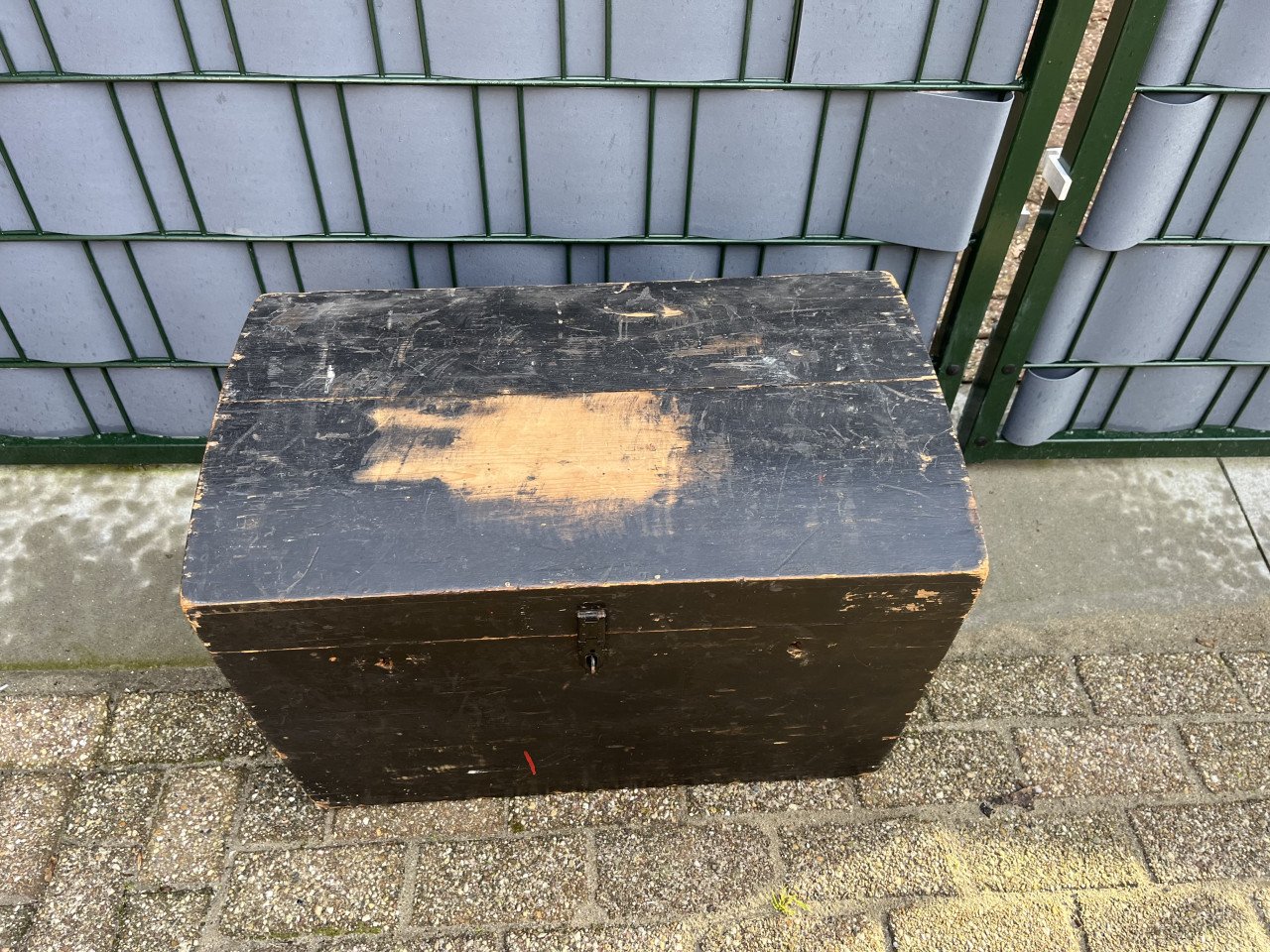 Houten kist zwart Antiek