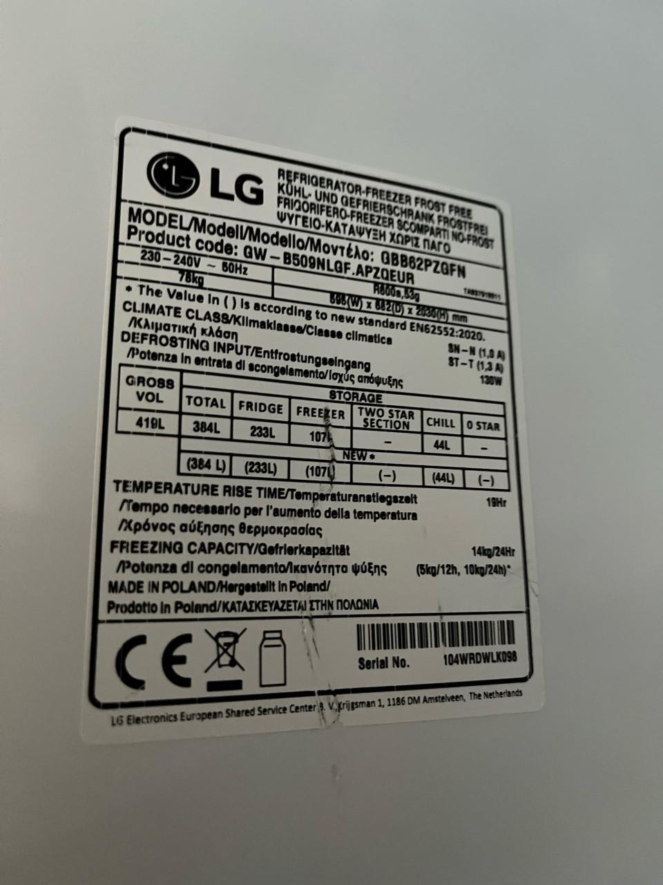 LG Koelvries combinatie zilver Amerikaans model