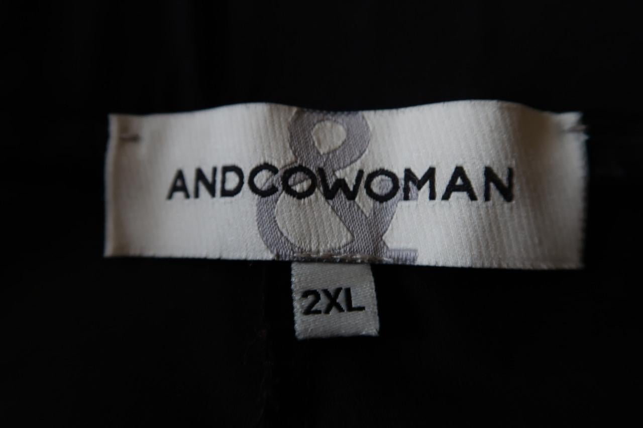 2 Zwarte damespantalons als nieuw, in maat 2XL en maat 44 ANDCOWOMAN & C&A