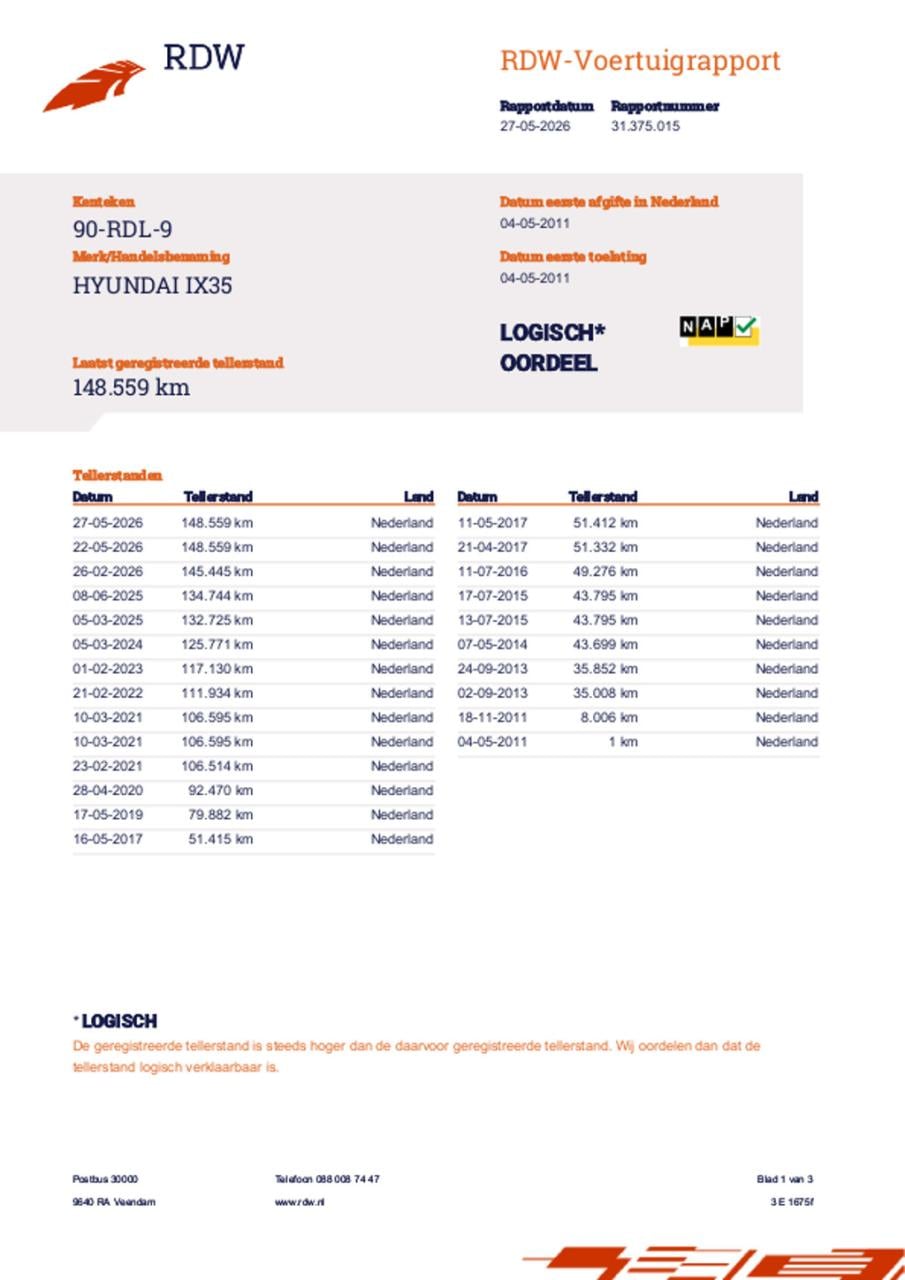 Hyundai Ix35 1.6i gdi dynamic | orig. nl | climate | cruise | trekhaak