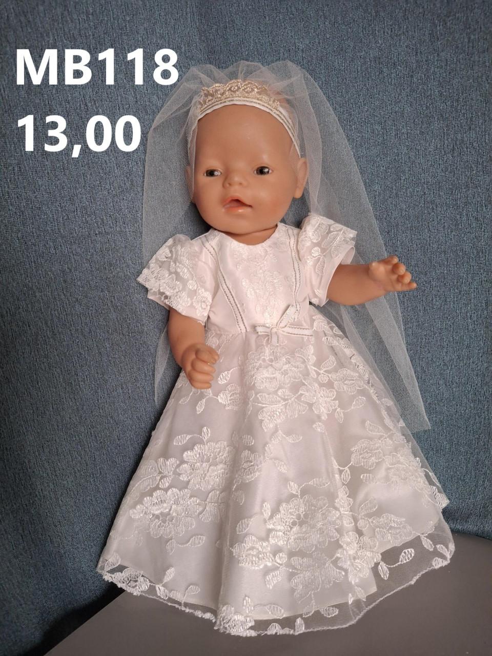 Poppenkleertjes baby born. Bruidsjurk. Opbrengst KiKa.