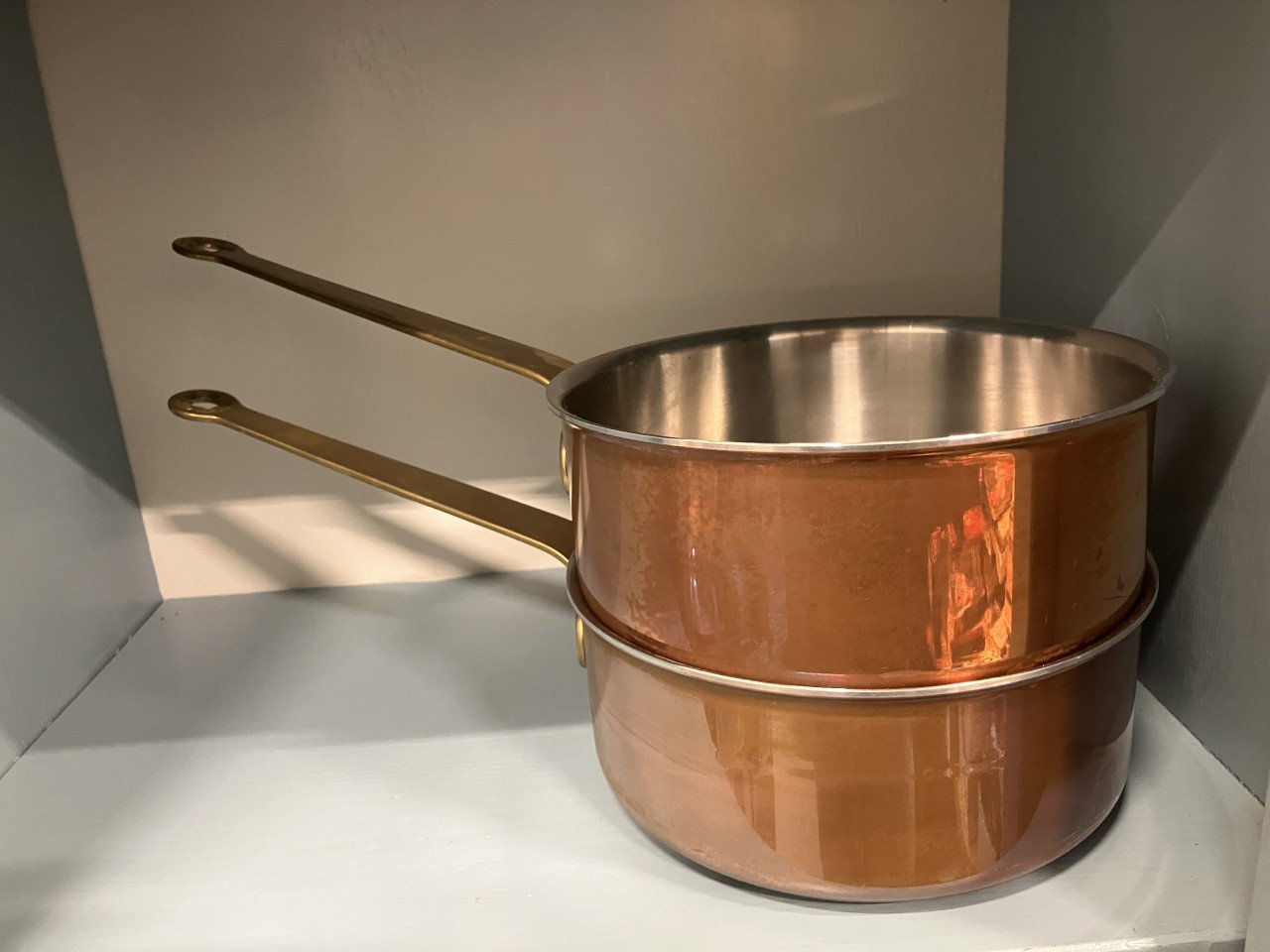 Koperen pannen, Stöckli, Swiss made, zware kwaliteit!