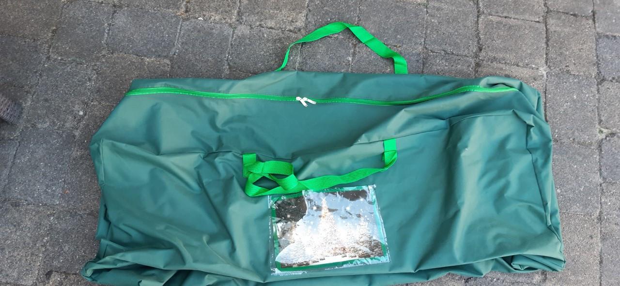 Kerstboomtas: groen dubbele rits, opvouwbaar