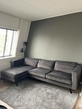 3-zits hoekbank velvet donker grijs