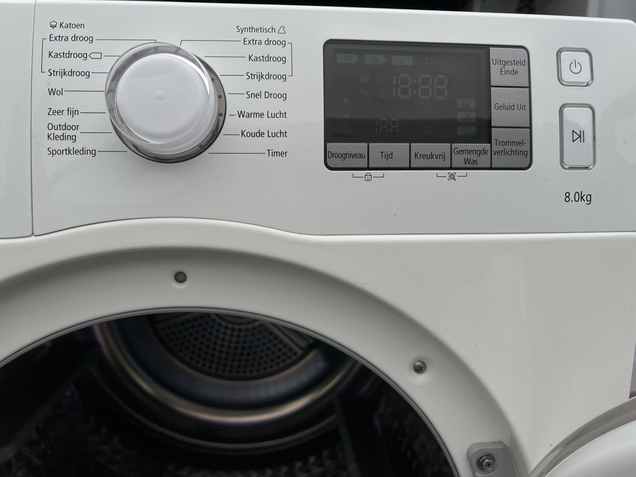Samsung DV80F5E5HGW  warmtepomp droger met 8 kg. vulgewicht klasse A++