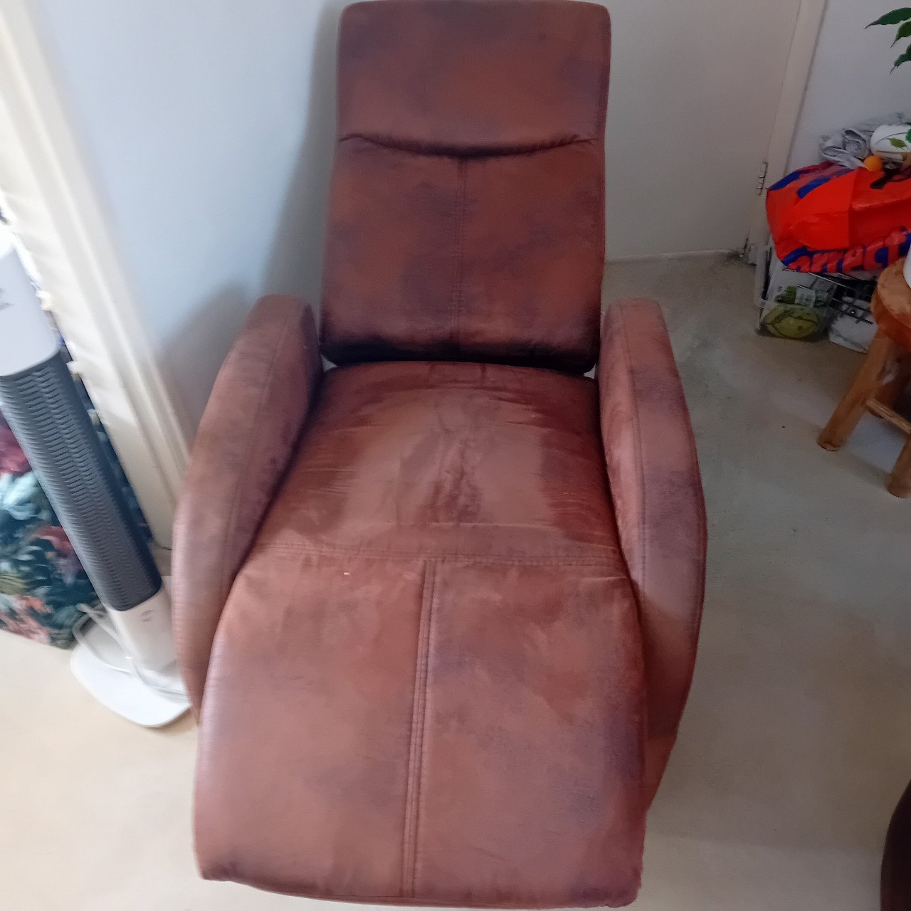 Relax fauteuil suède-achtig bruin