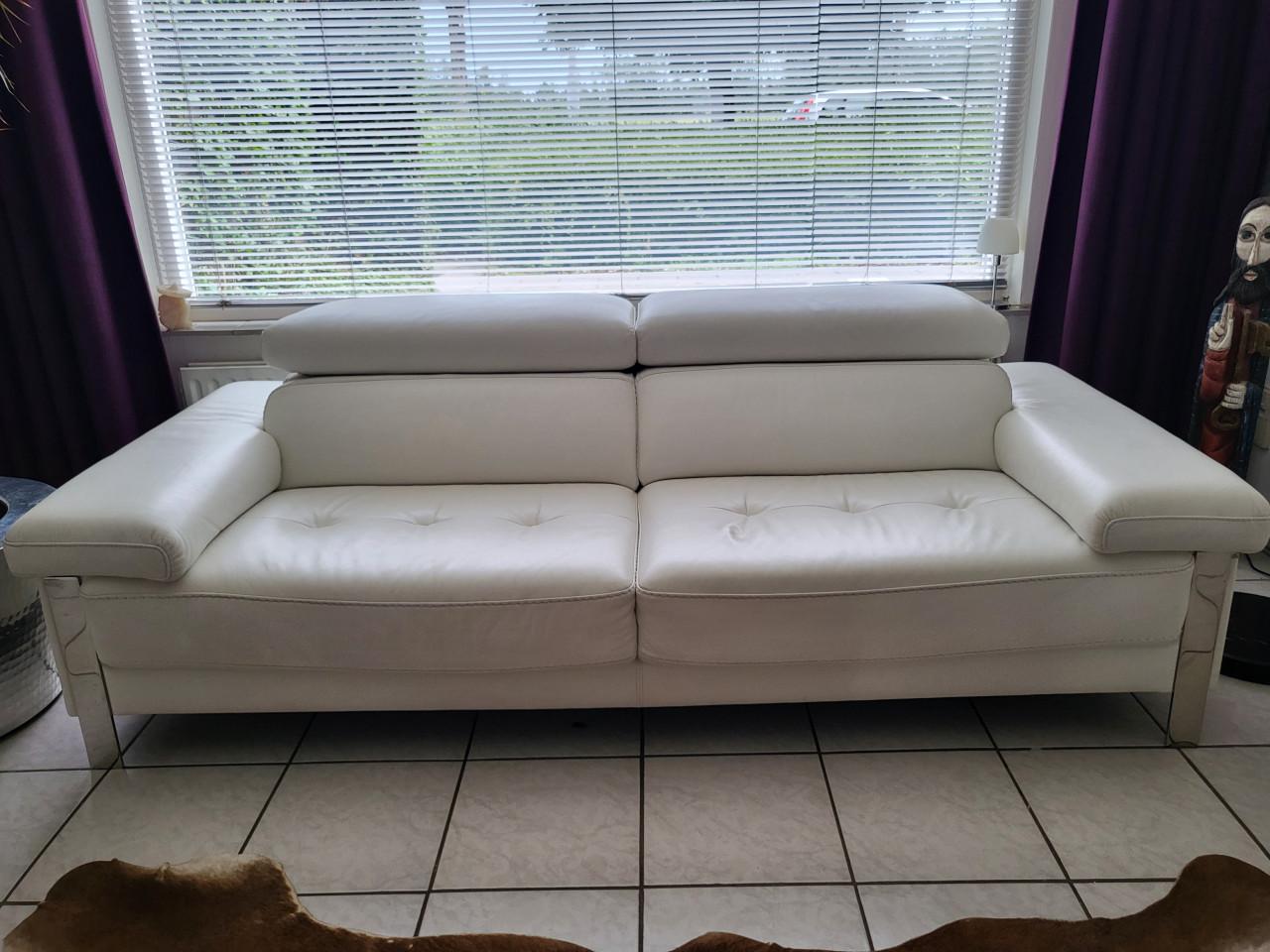 Prachtige wit leren sofa