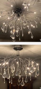 Hanglampen met glazen elementjes