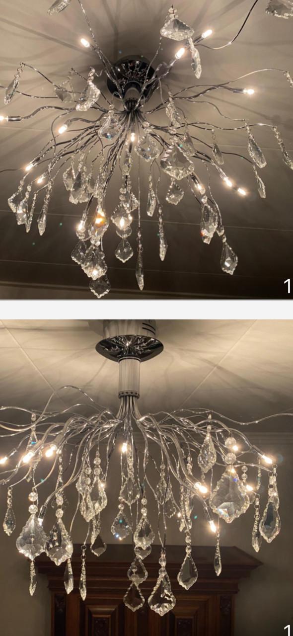 Hanglampen met glazen elementjes