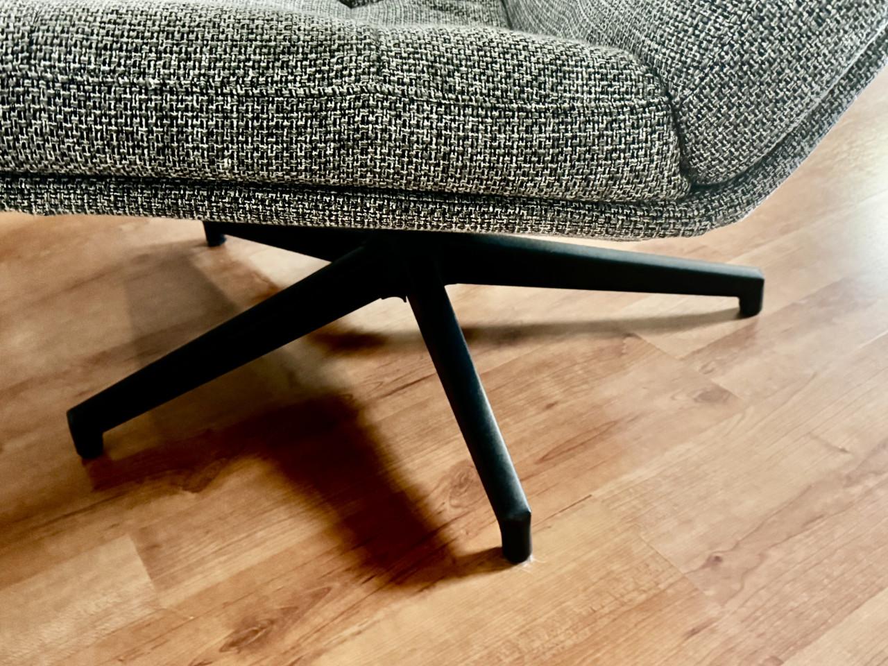 HAVBERG LEJDE grijs/zwart Fauteuil. (draaien)