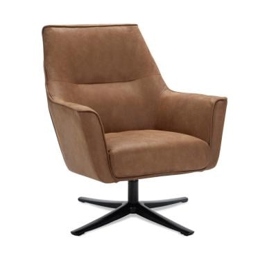 DRAAIFAUTEUIL IN WARME COGNAC TINT