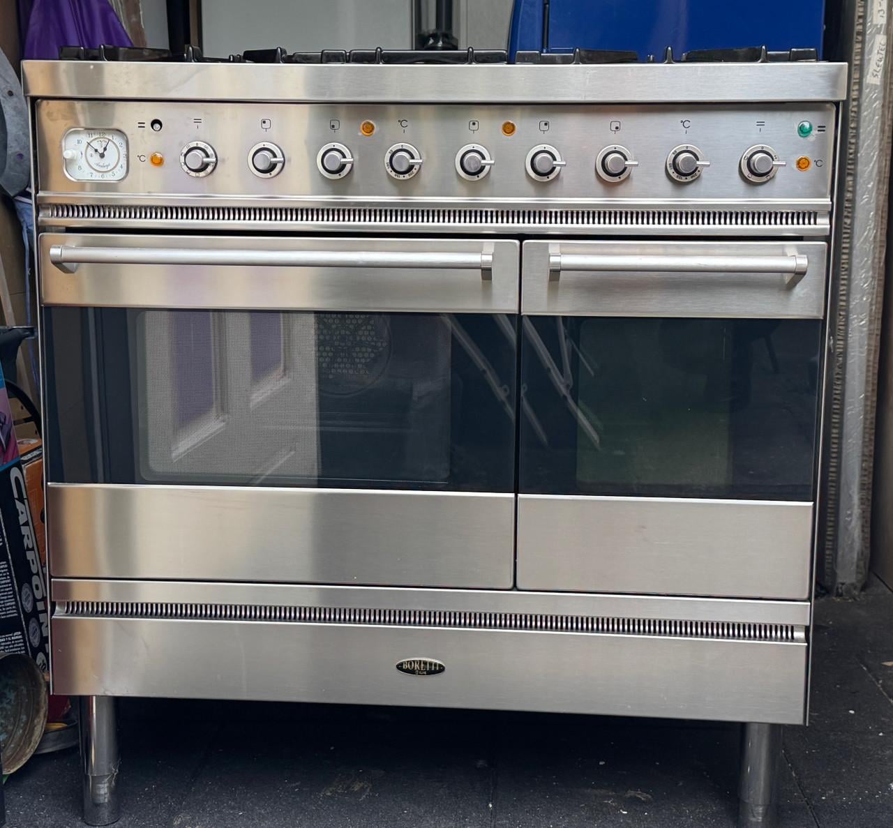 Boretti RVS gasfornuis met dubbele oven