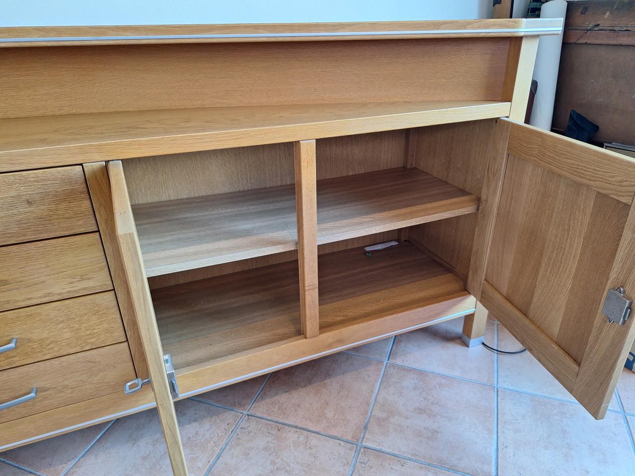 Dressoir 250 cm x 50 cm massief licht eiken