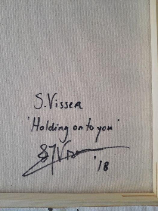 "Holding on to you " Acrylschilderij van Suzanne Visser, 100 cm x 80 cm