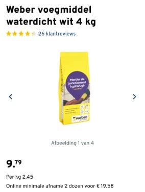 Weber Voegmiddel Wit 4kg