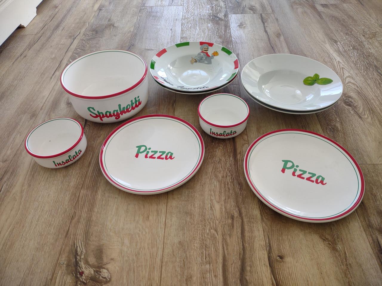 Prachtig compleet pasta en pizza servies, Italiaans servies.