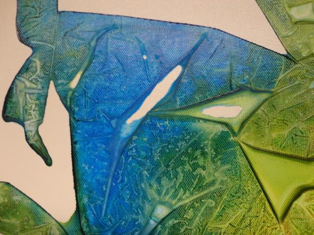 " Leaf " Prachtig Acrylschilderij , afmeting 80 cm x 40 cm