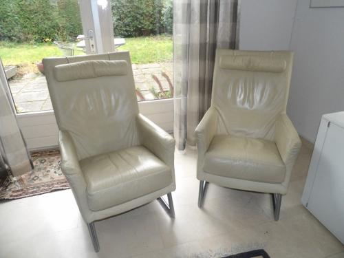 2 Lederen design stoelen
