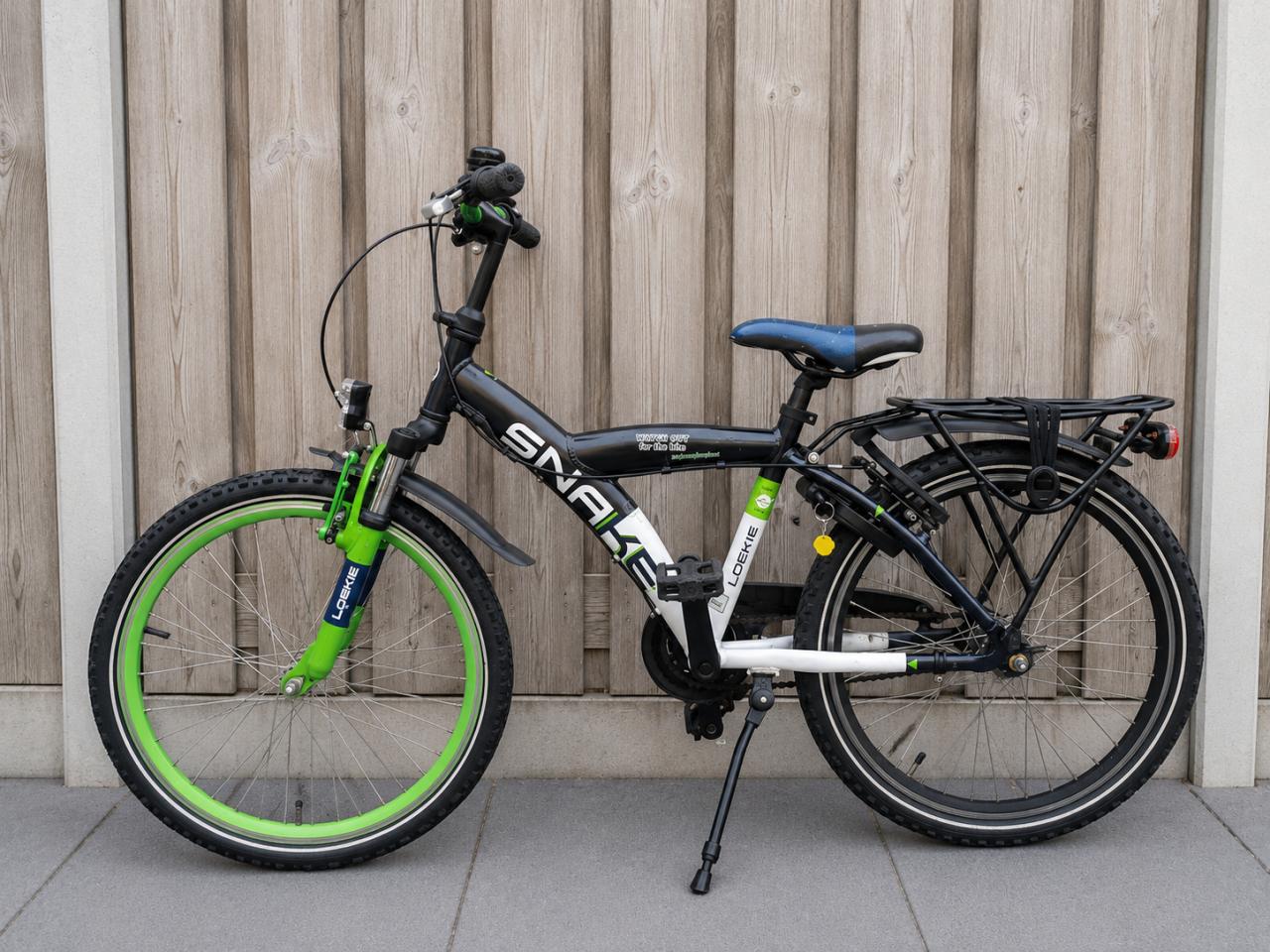🚲 Loekie Snake Jongensfiets – 22 inch – Stoer Model 💚💙