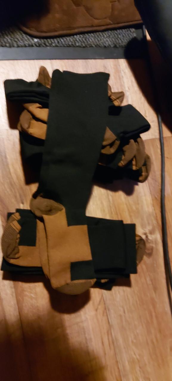 Steunkousen maat S/M 13 paar zwarte en 10 paar gekleurd