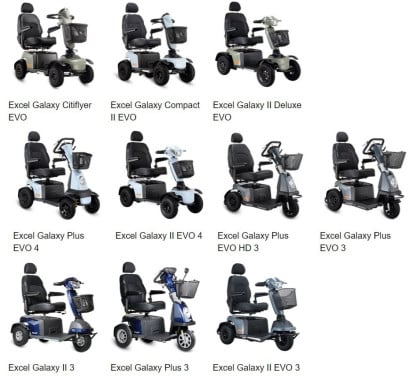 NIEUW in assortiment Galaxy EVO scootmobielen met lithium accu's