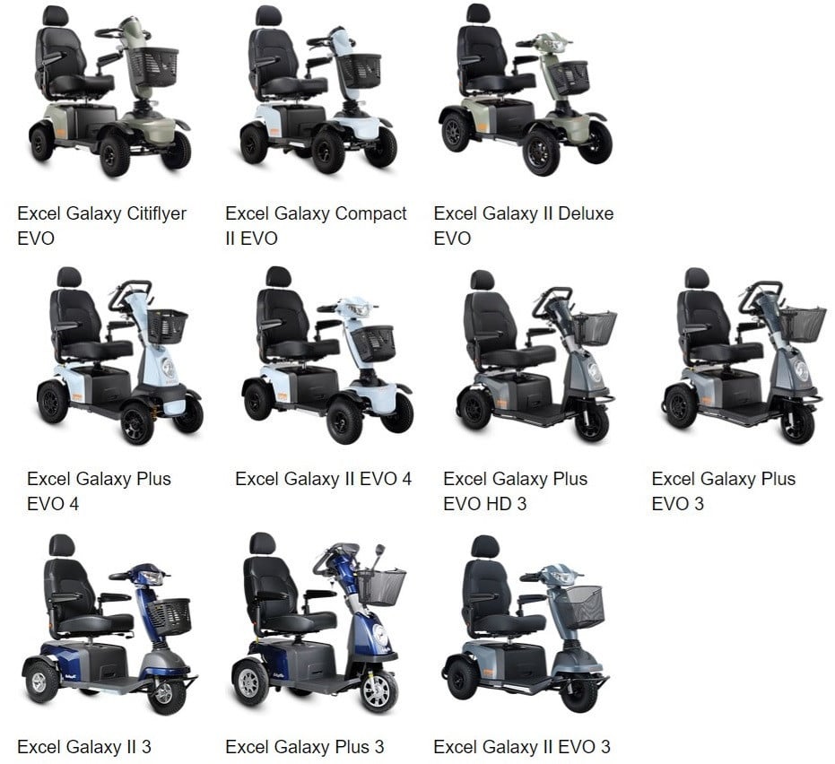 NIEUW in assortiment Galaxy EVO scootmobielen met lithium accu's