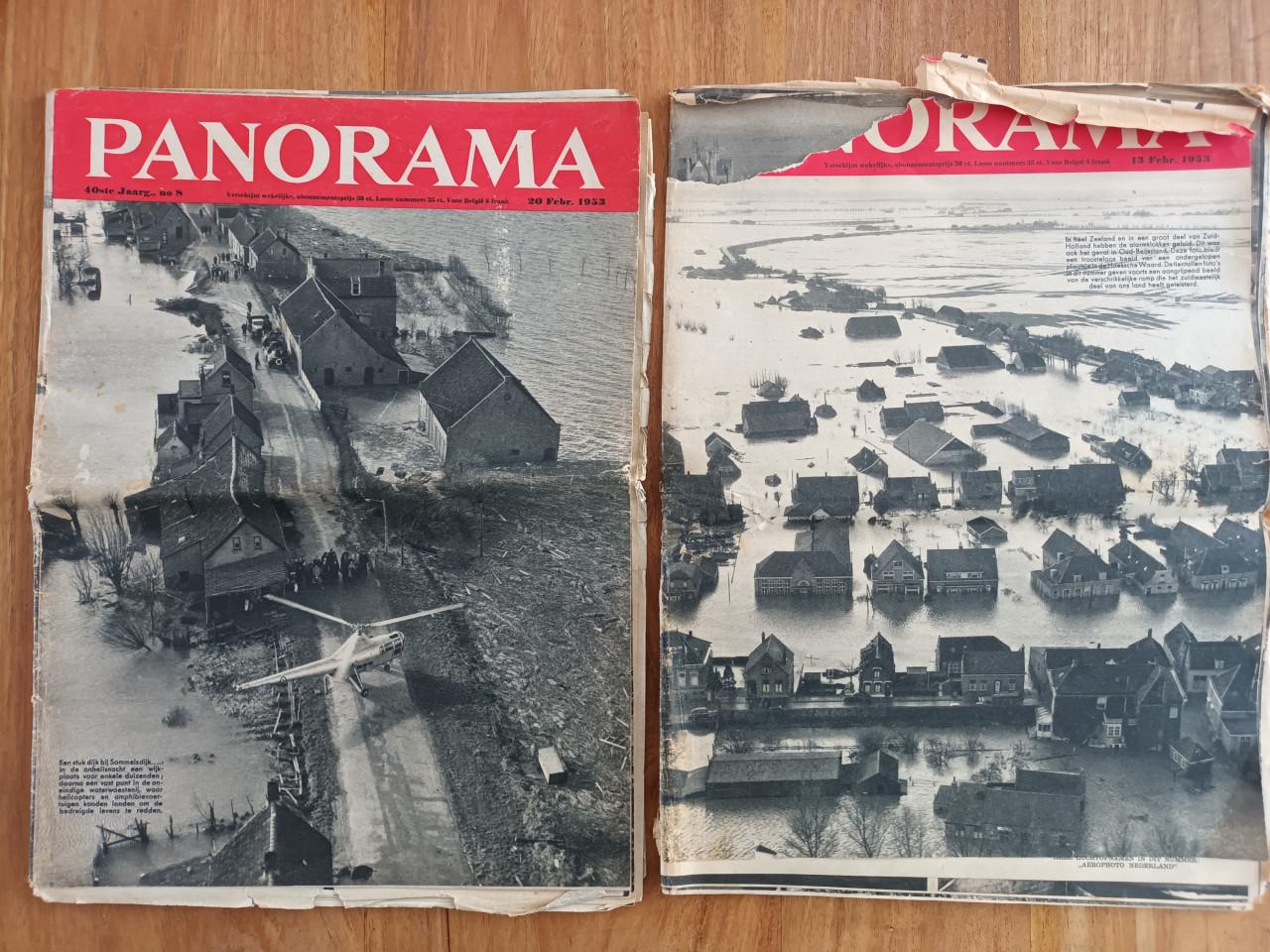 Panorama's, 2 stuks 1953 Watersnoodramp Zeeland