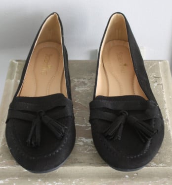 Zwarte suwerde schoenen met klosje maat 40