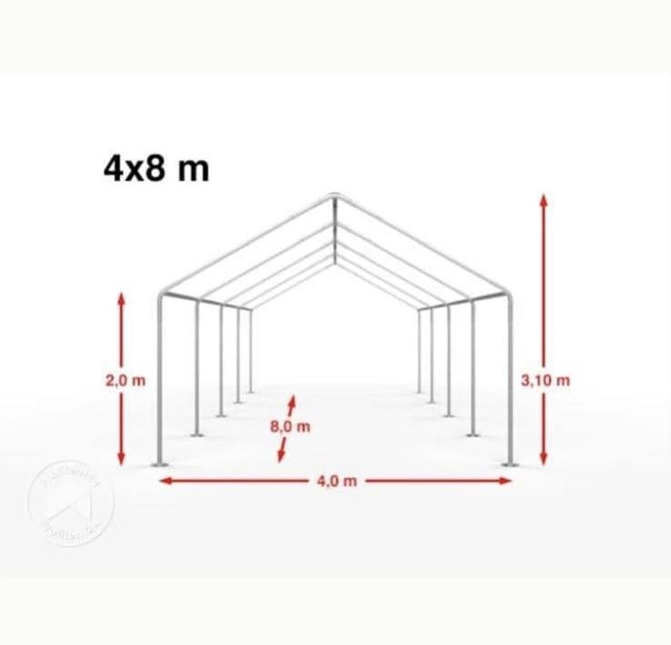 Partytent 4x8 met deuren en zijwanden