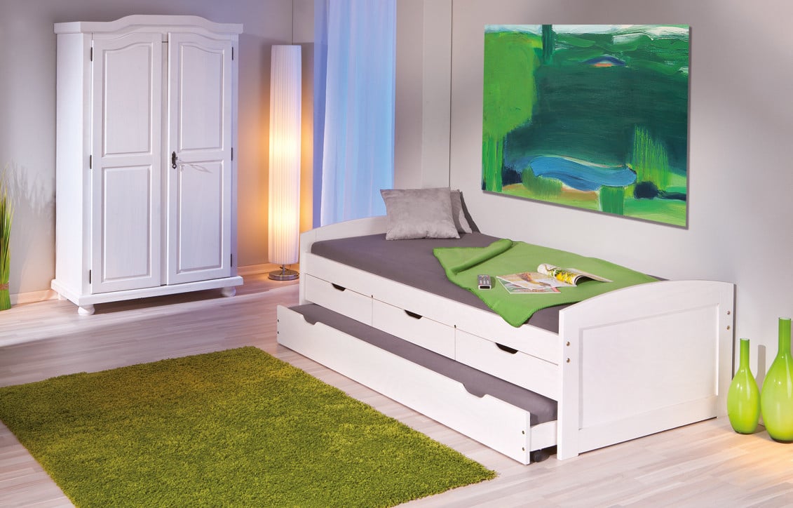 Eenpersoons bed 90 x 200 cm voor logeerkamer of kinderkamer