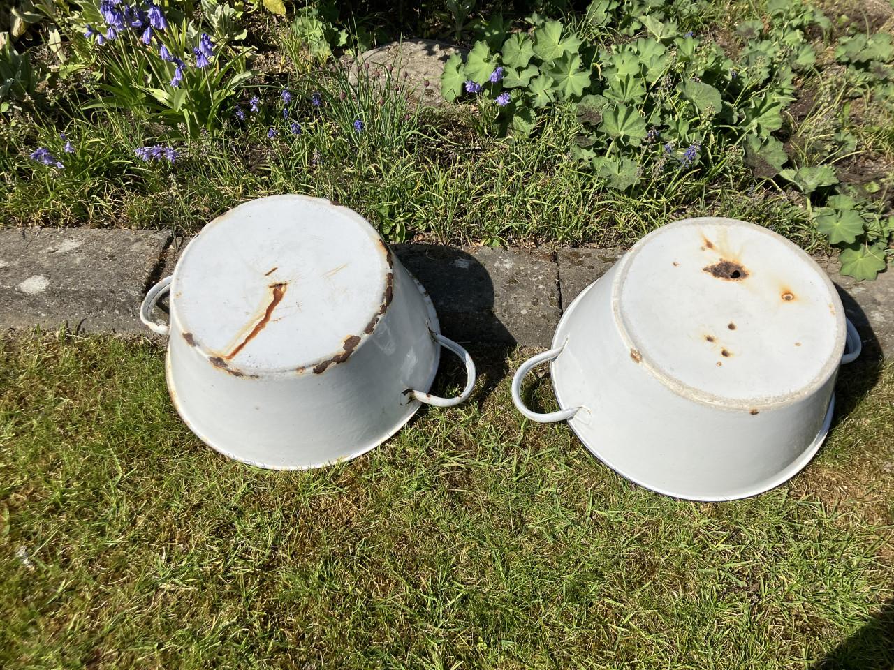 Emaille wasteil / bekken 2st.