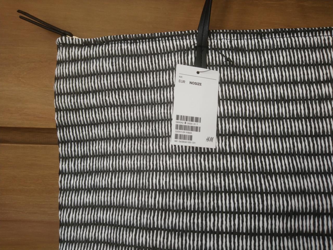 H&M strooien tas shopper zwart-wit - NIEUW