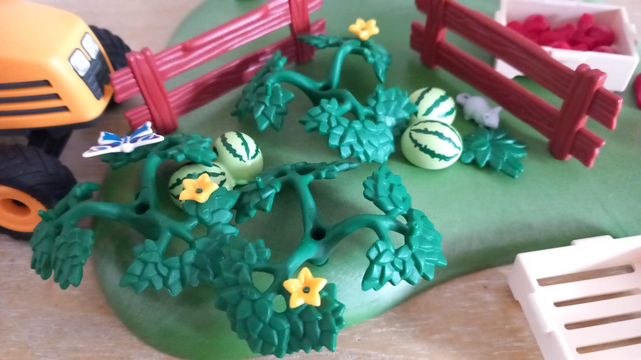 Playmobil trekkertje met meloen en appeloogst
