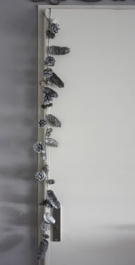 Set van 3 zilverkleurige denneappel slingers