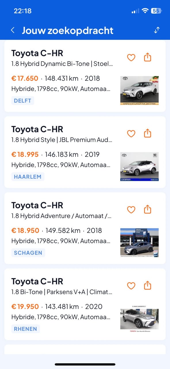 Toyota C-HR 1.8 Hybrid Dynamic – Zéér nette complete auto!